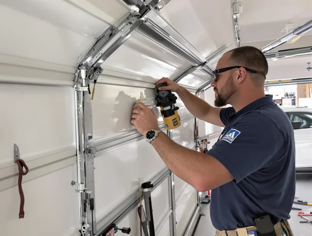 Hilton Head Island Garage Door Repair technician quieting a noisy garage door in Hilton Head Island