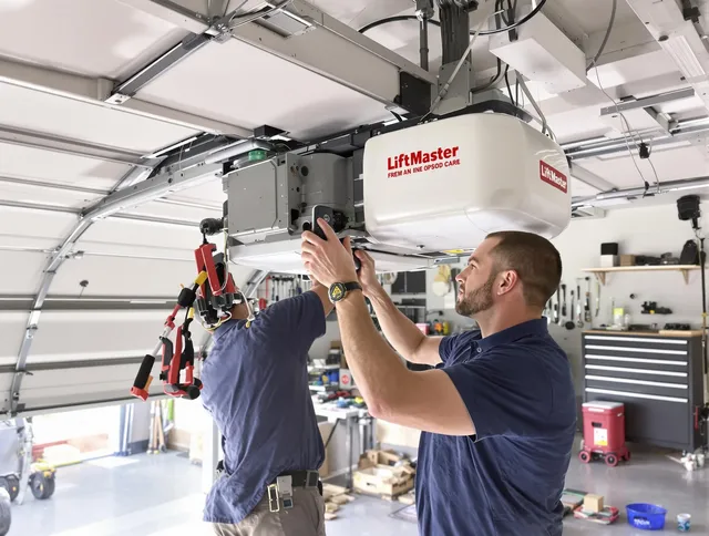 Hilton Head Island Garage Door Repair technician performing advanced diagnostics on garage opener in Hilton Head Island