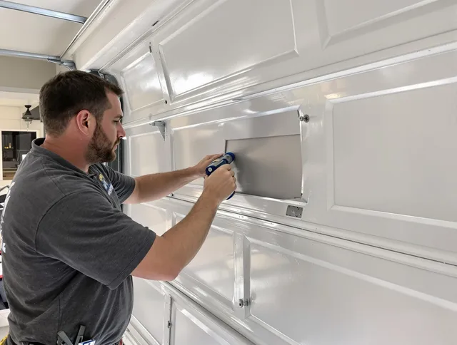 Garage door panel repair by Hilton Head Island Garage Door Repair in Hilton Head Island