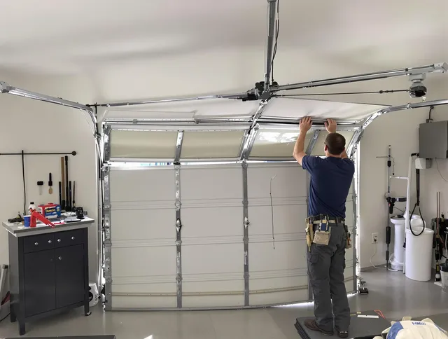 Hilton Head Island Garage Door Repair specialist performing precise section replacement on Hilton Head Island garage door