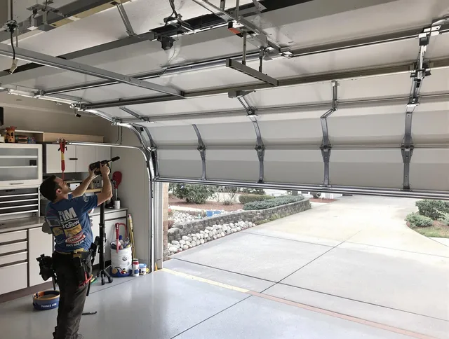 Garage door track repair service by Hilton Head Island Garage Door Repair in Hilton Head Island